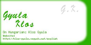 gyula klos business card